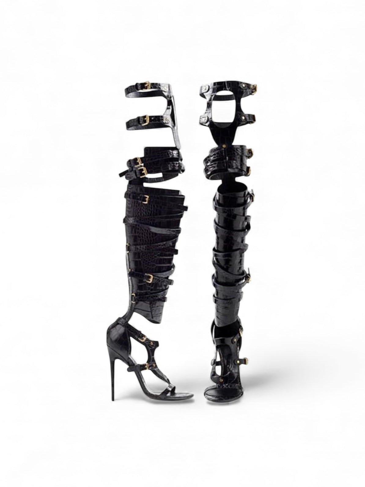 Knee High Gladiator - Black